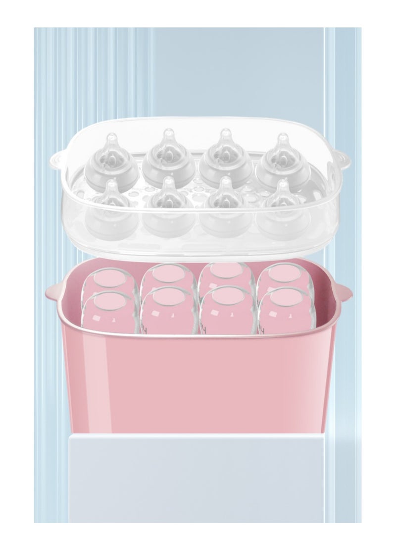 MIXDE 5 in 1 Baby Milk Warmer Bottle/Sterilizer，Baby Bottle Sterilizer, Electric Steam Bottle Sterilizer and Dryer, Universal Fit for All Baby Items Accessories（Pink） - Image 4